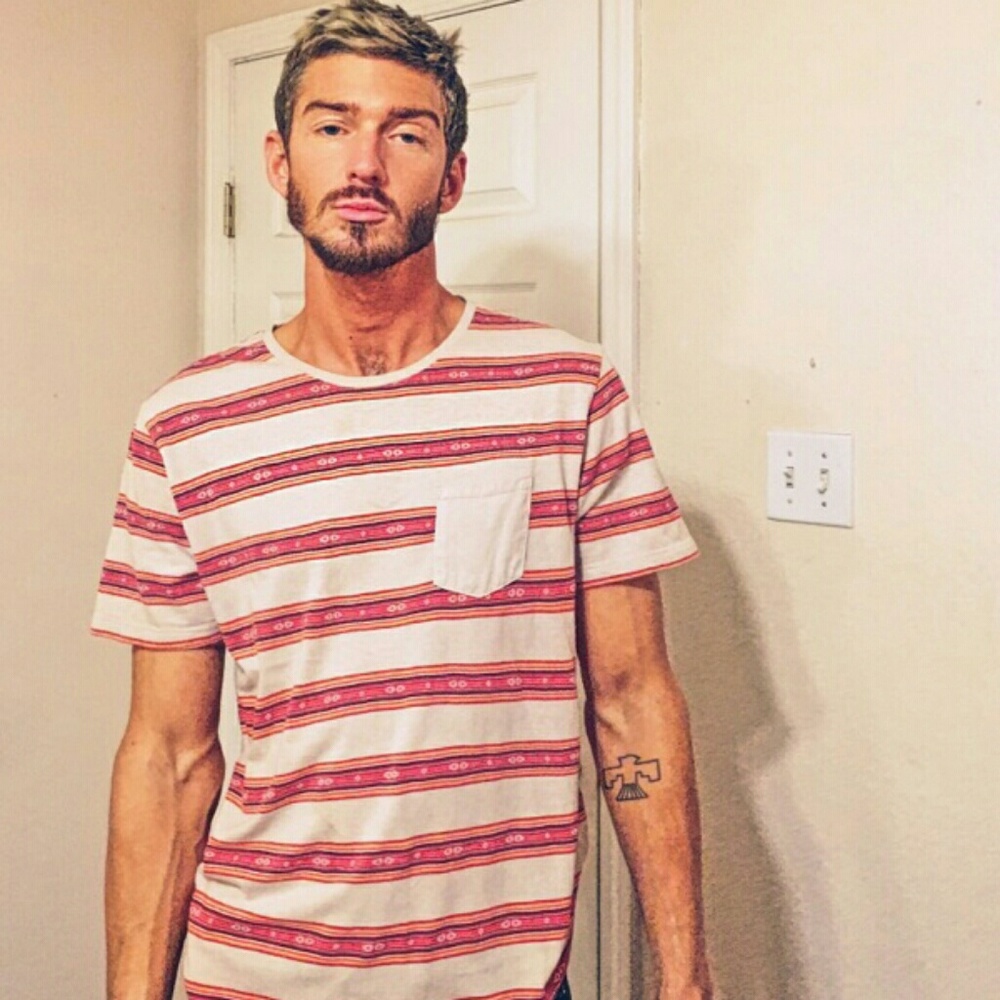 On the byas patterned shirt