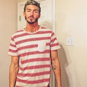 On the byas patterned shirt