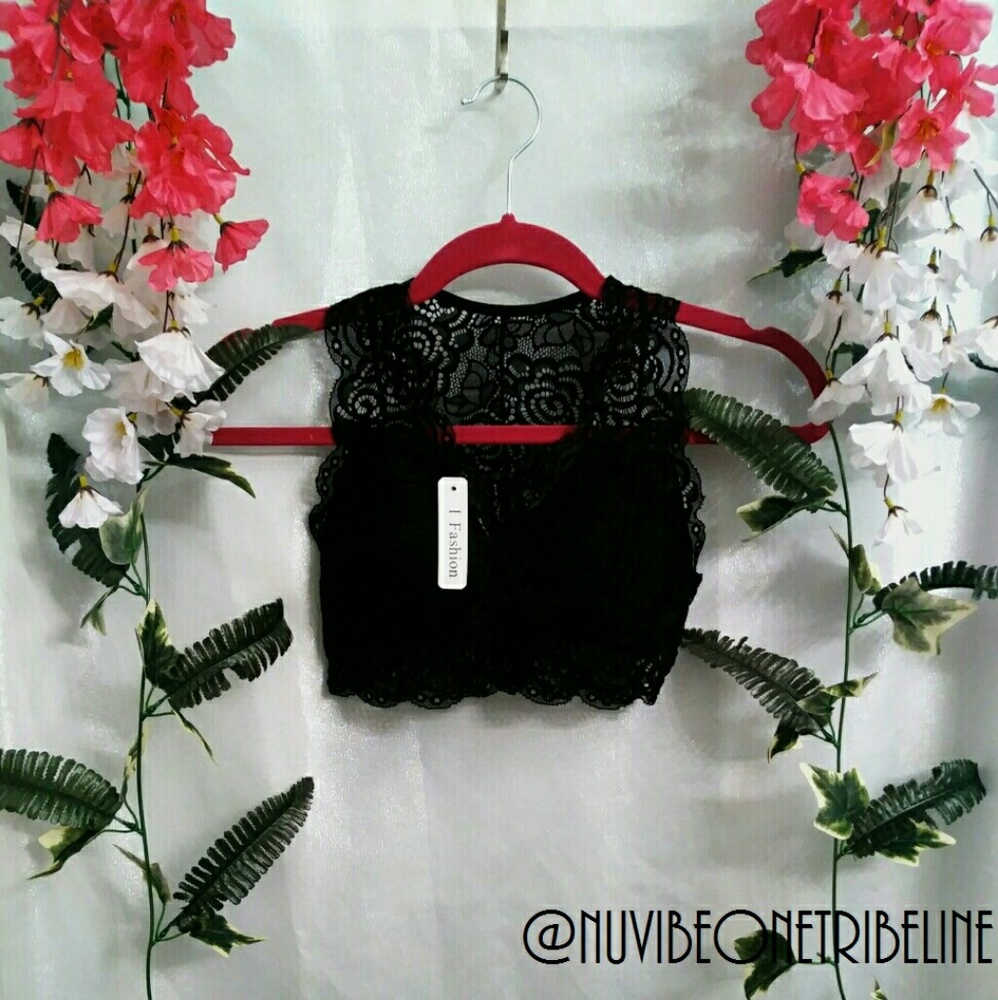 Black Floral Lace Brallette