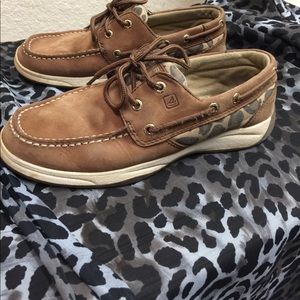 Sperry Top Sider tan with cheetah