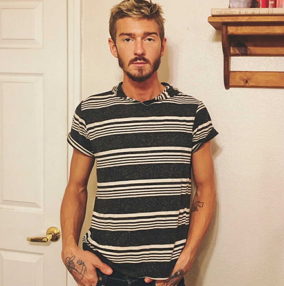 Black and white hooded tshirt