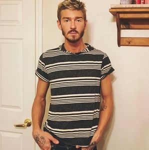 Black and white hooded tshirt