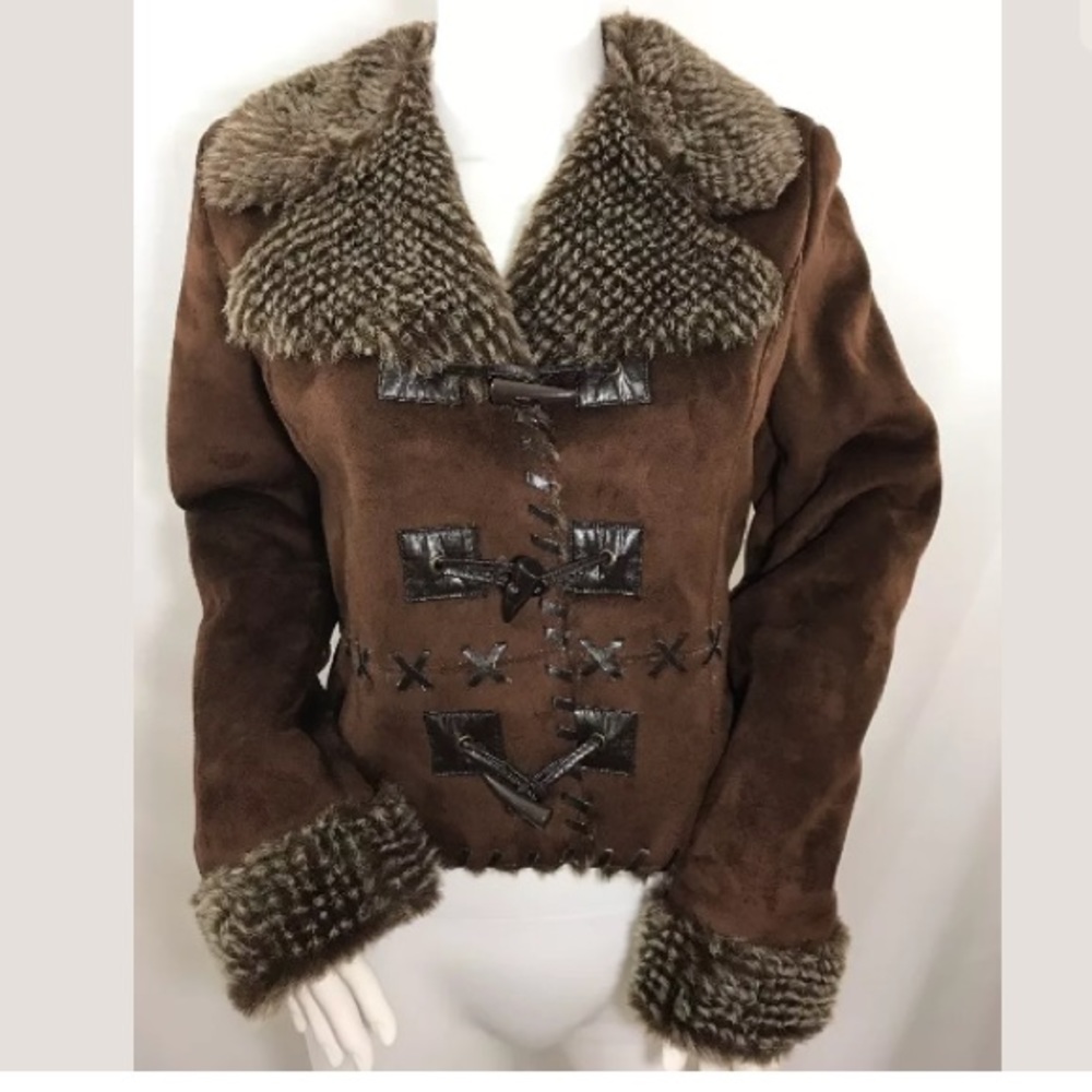 True Grit Vegan fur/ Vegan suede jacket.