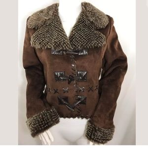 True Grit Vegan fur/ Vegan suede jacket.