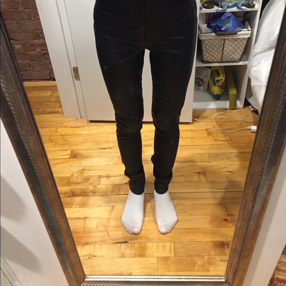 H&M Black Faux Leather Pants