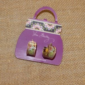 NWT Vera Bradley plum crazy hoop earrings