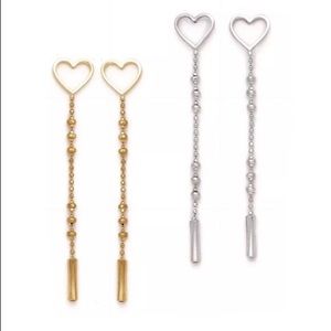 14k Pure Yellow/White Gold Dangling Earrings