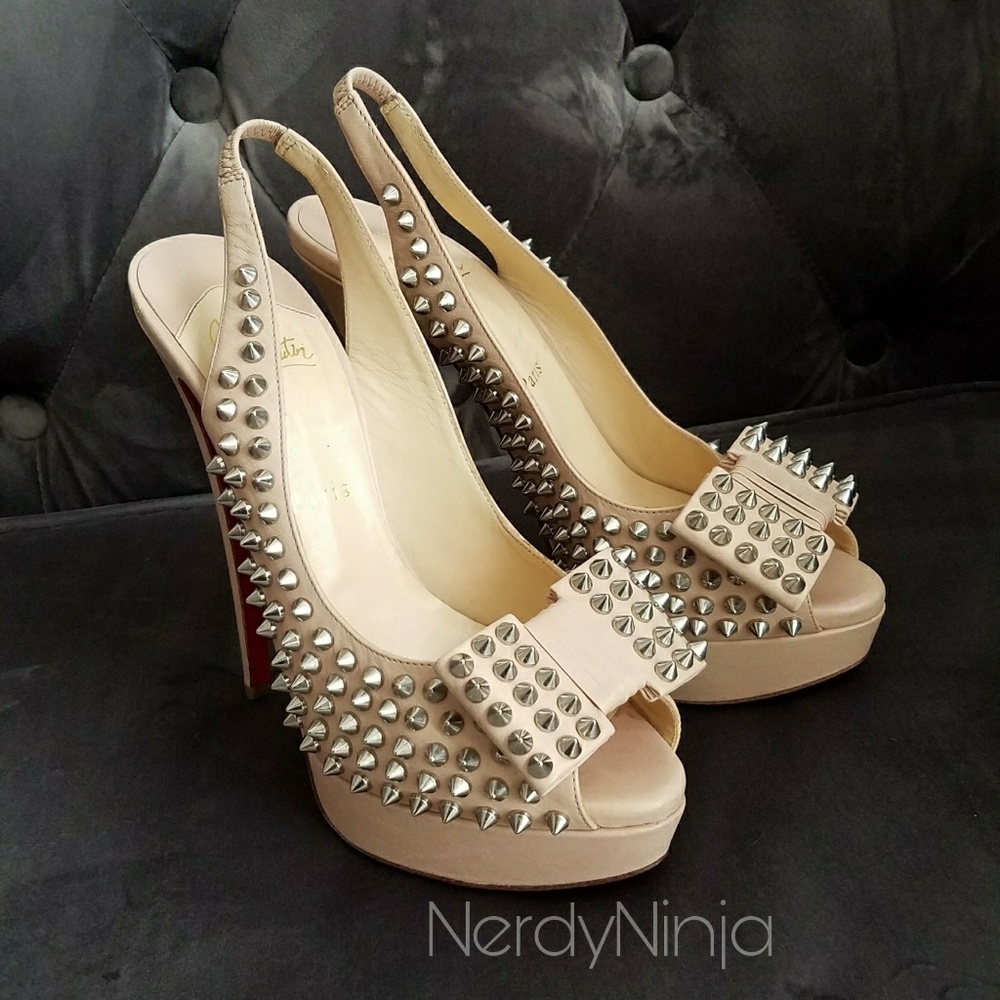 Christian Louboutin Clou Noeud Beige/Silver