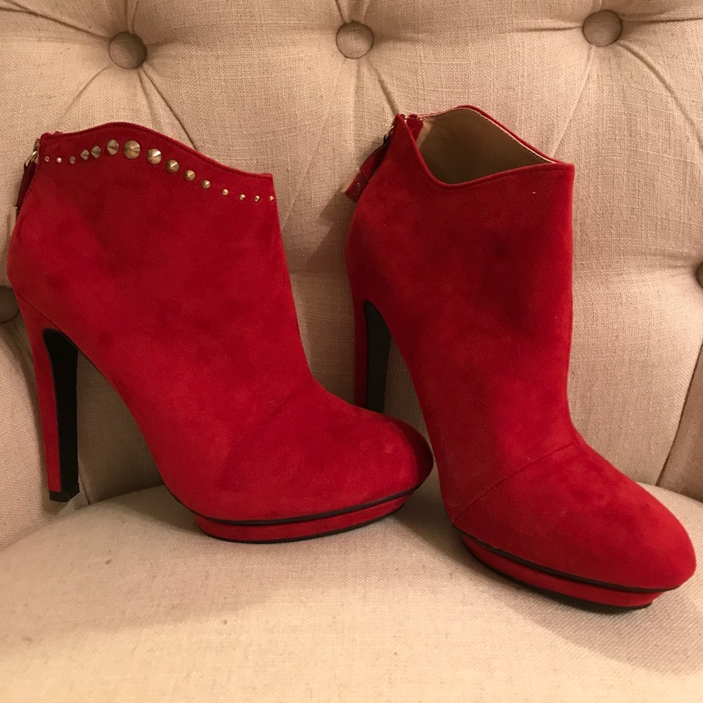 NEW Zara TRF Booties Heels Suede Boots 37 | 6.5