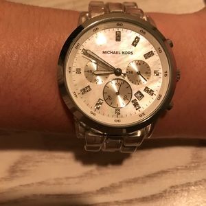 Michael Kors white ceramic boyfriend style watch