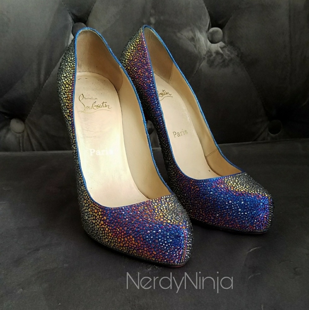 Christian Louboutin Rolando Strass Meridian Blue