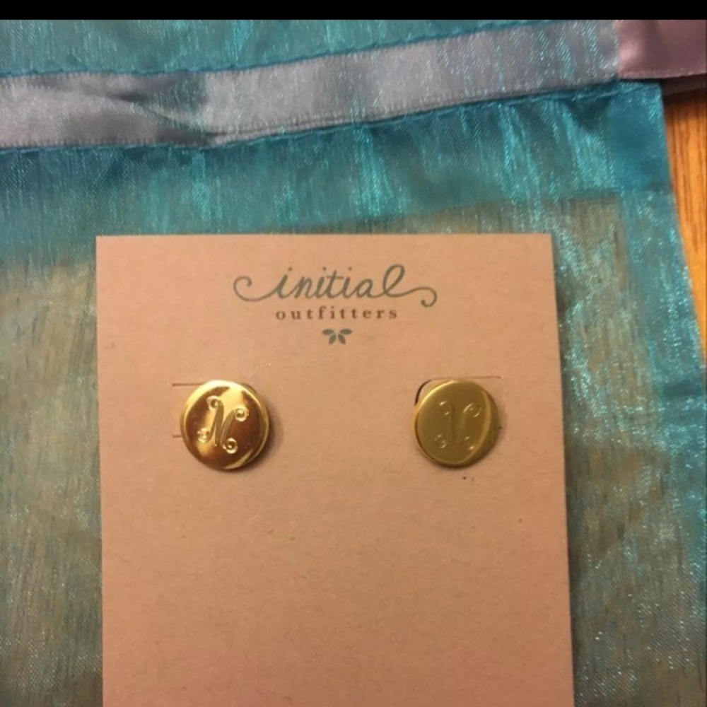 Initial Outfitters M monogrammed 14k gold plated