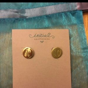 Initial Outfitters M monogrammed 14k gold plated