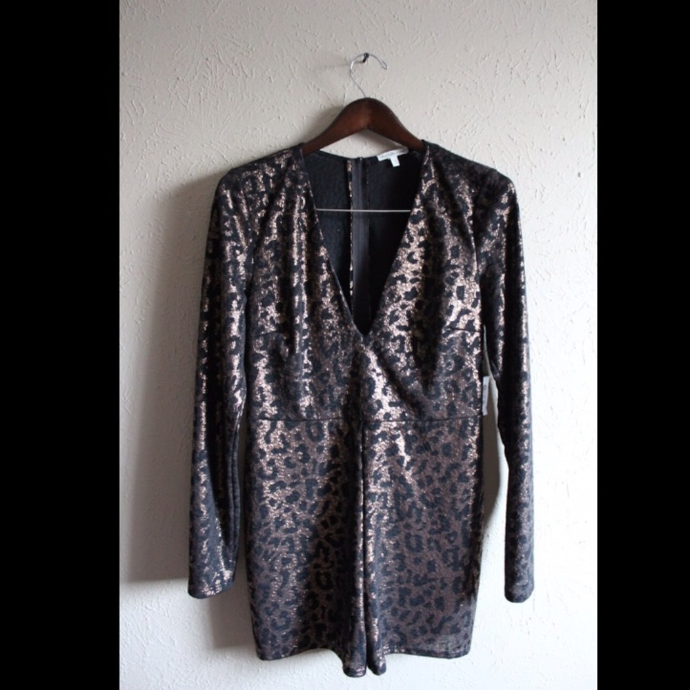 Cheetah plunge romper