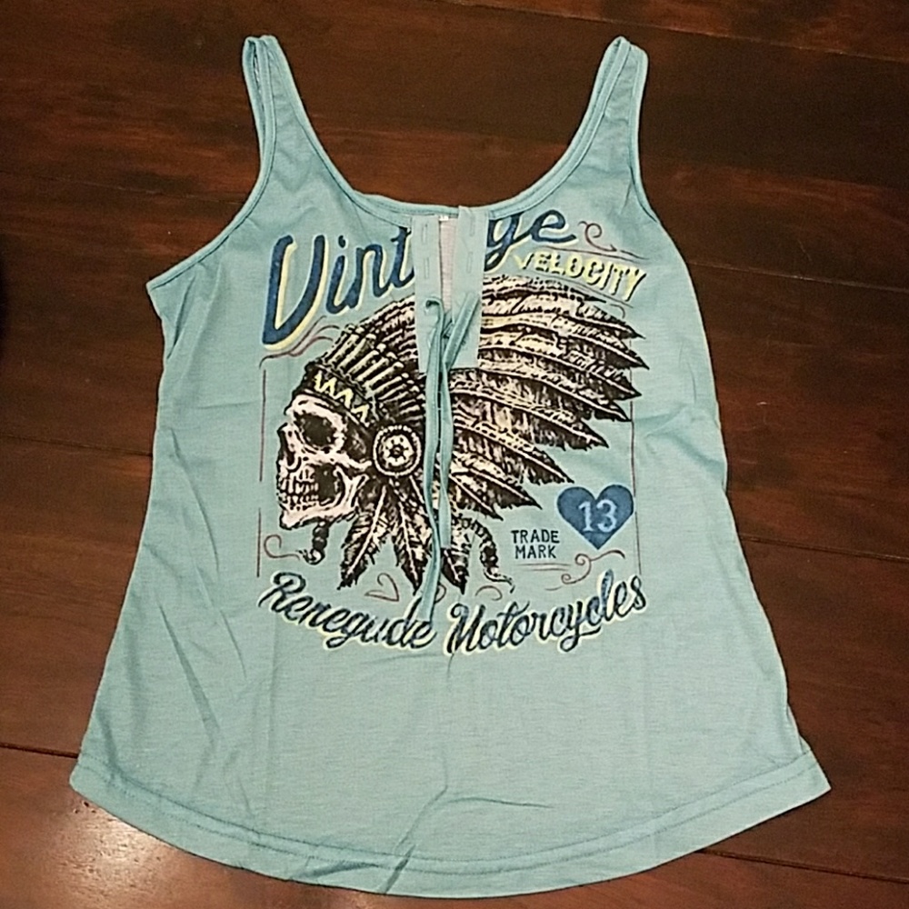 Motorcycle Inspired Indian Tank Top NWOT MD
