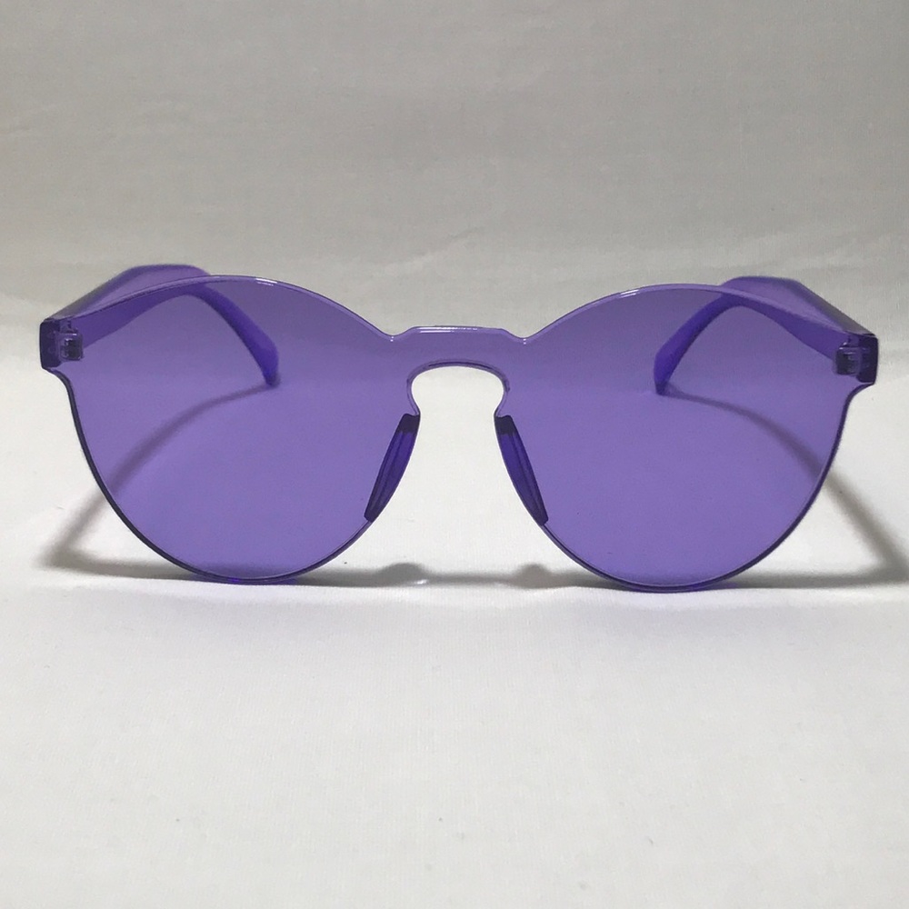 Purple Single Piece Lens Acrylic Sunglasses - Picture 3 of 3