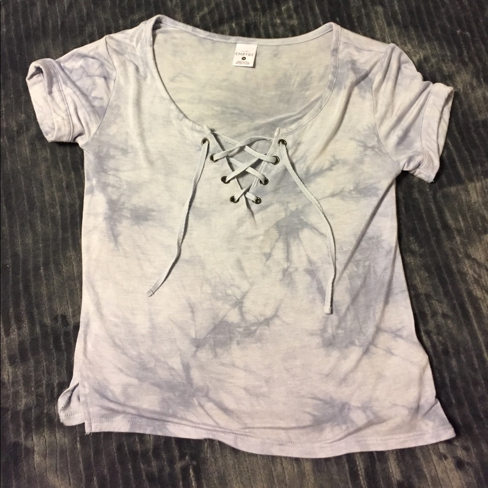 Zumiez tie dye lace front crop top