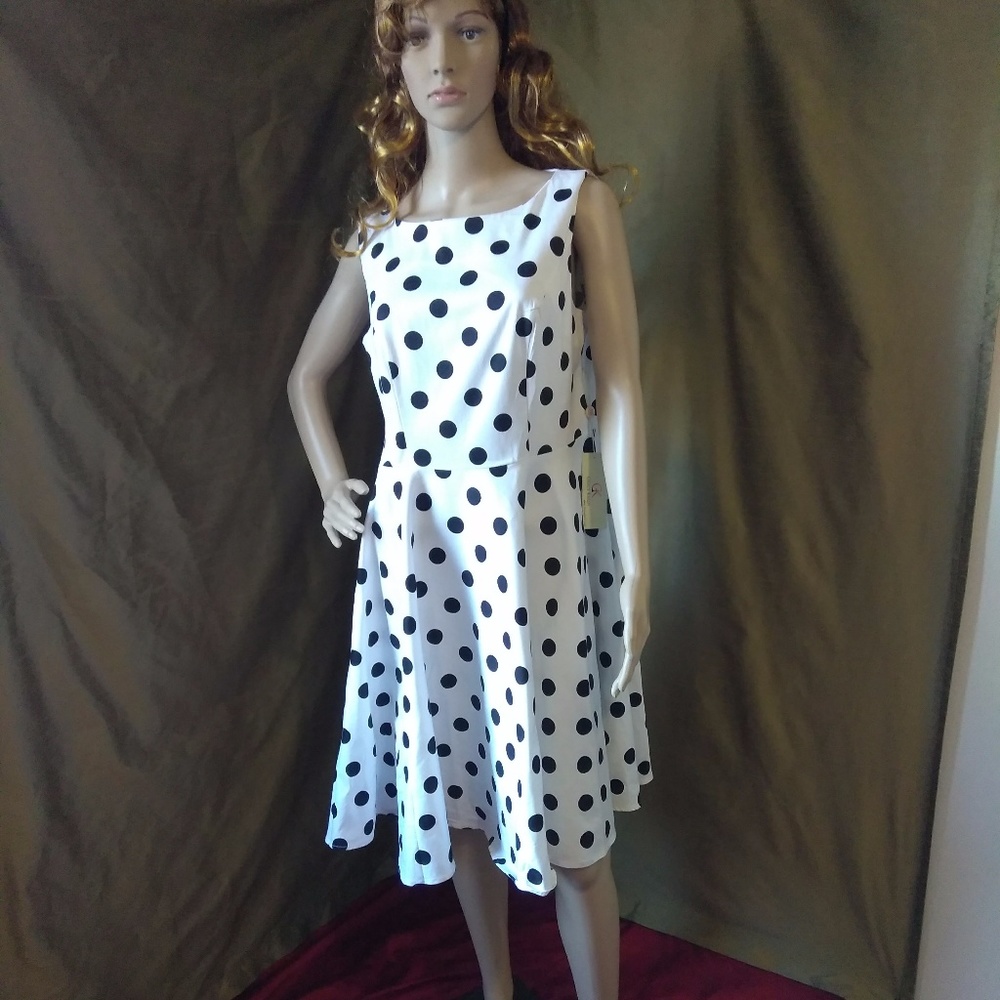 😺🆕 NWT Grace Karin Vintage Poka-Dot Dress
