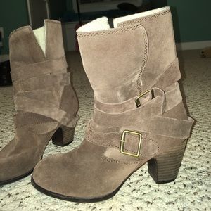Brown Nine West Fleece Lined Boot with Buckle