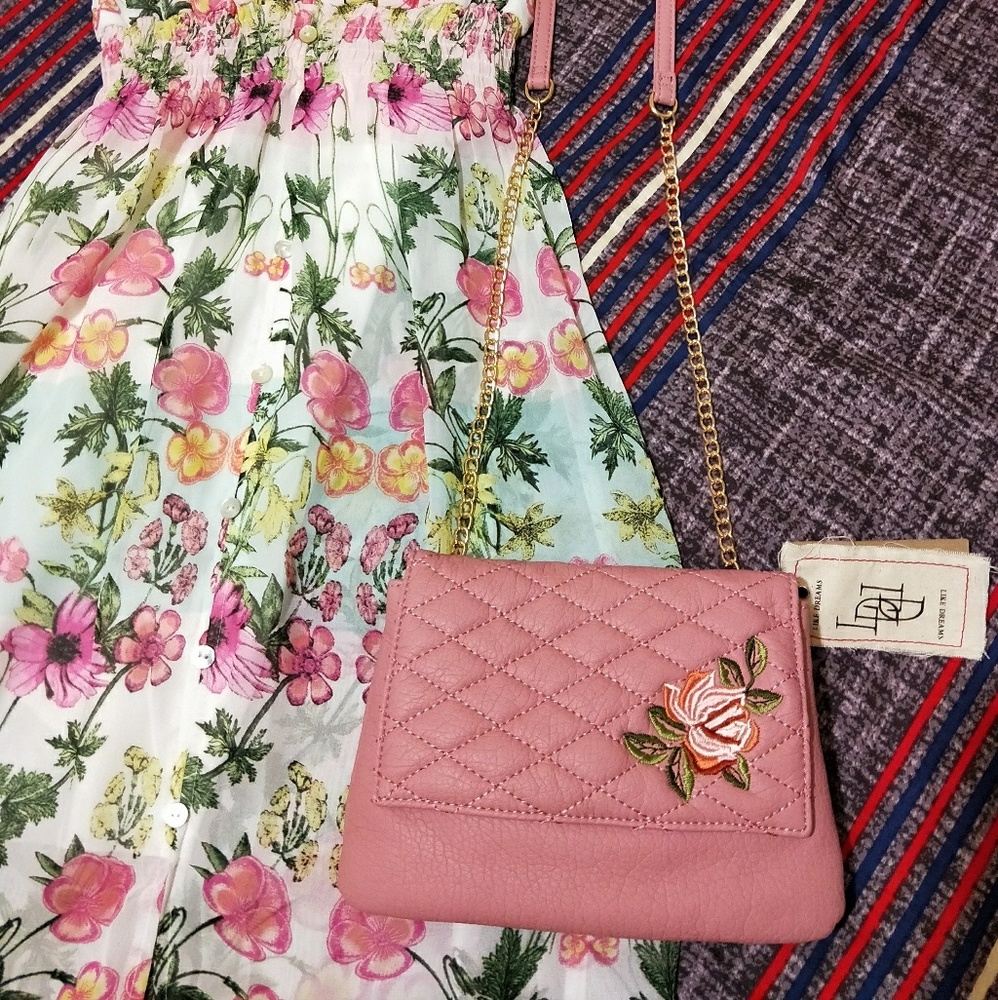 🌹Coral-Blush Rose Shoulder Purse