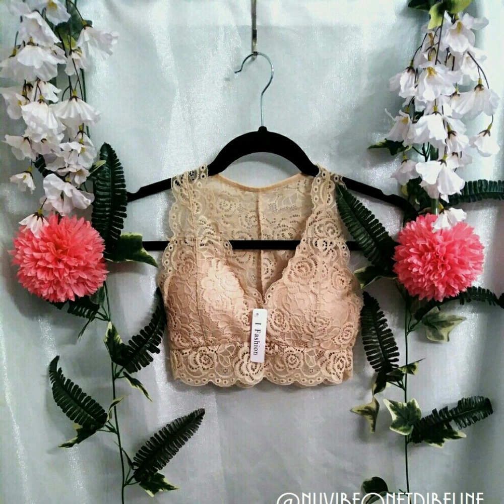 Nude Floral Lace Brallette