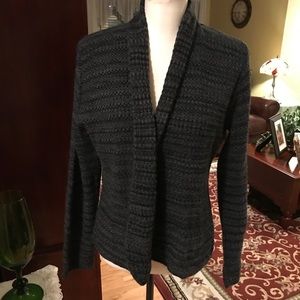 Kim Rogers gray and black shaker sweater Kim Rogers gray and black shaker sweater