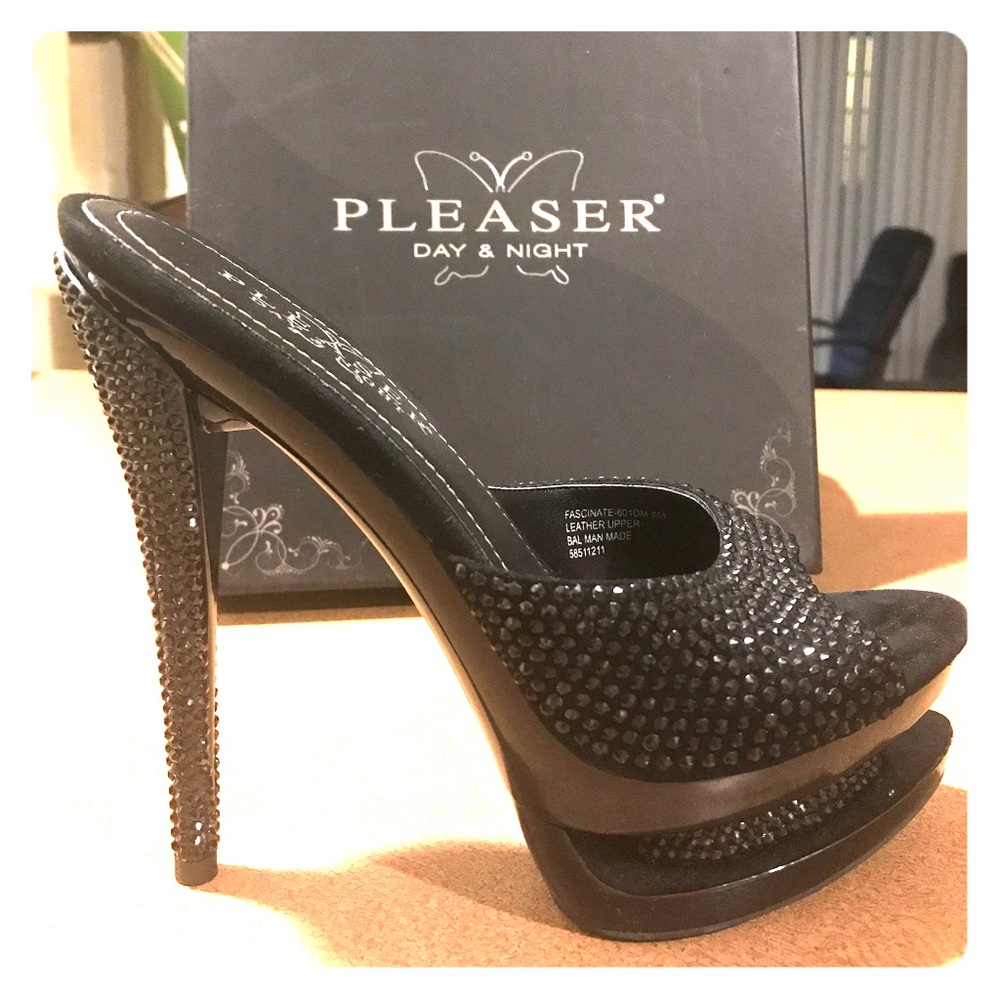 Pleaser brand high heels with rhinestones 😻🙀