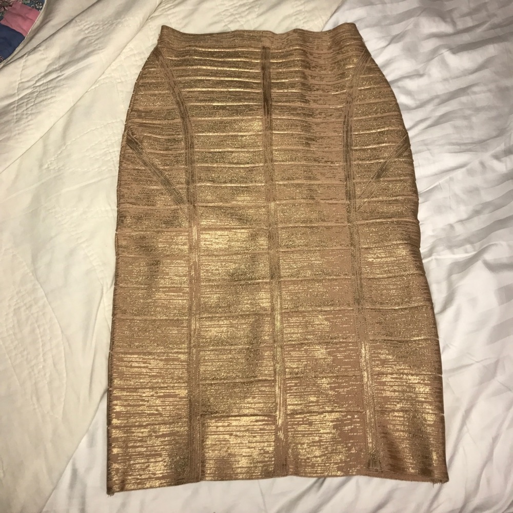 Gold bandage skirt