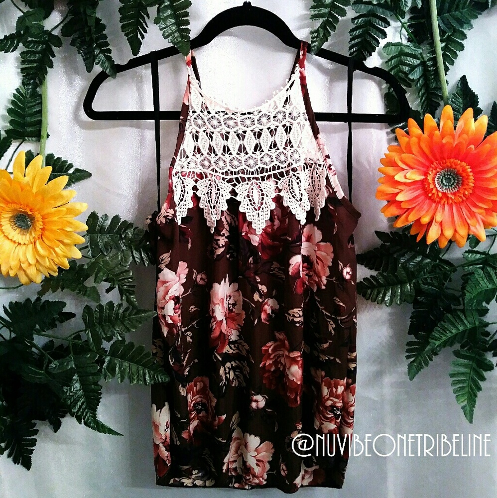 Dark Green Floral Crochet Laced Blouse