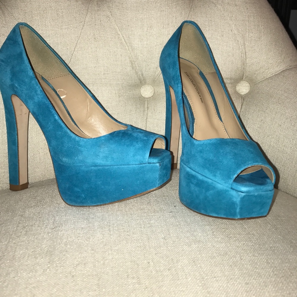 Zara Collection Goat Leather Peeptoe Pumps 36 | 6