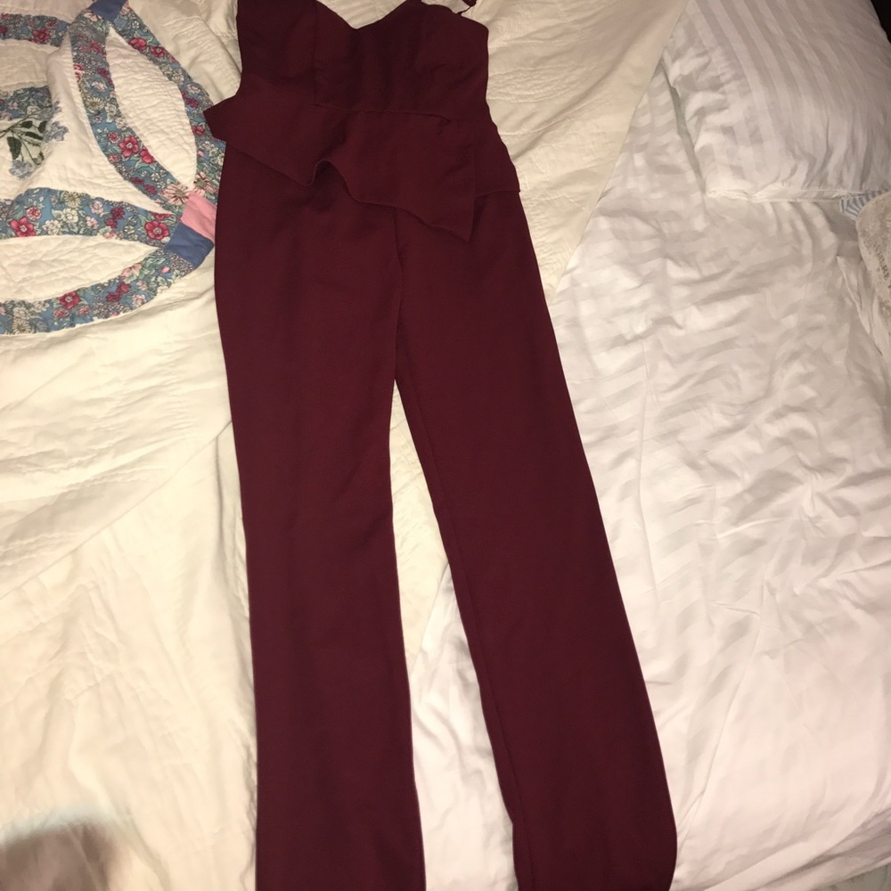 Burgundy jumpsuit