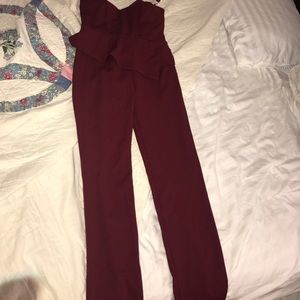 Burgundy jumpsuit