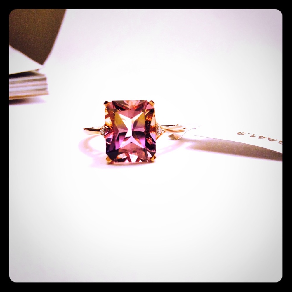 Ametrine & Diamond Rose Gold Ring
