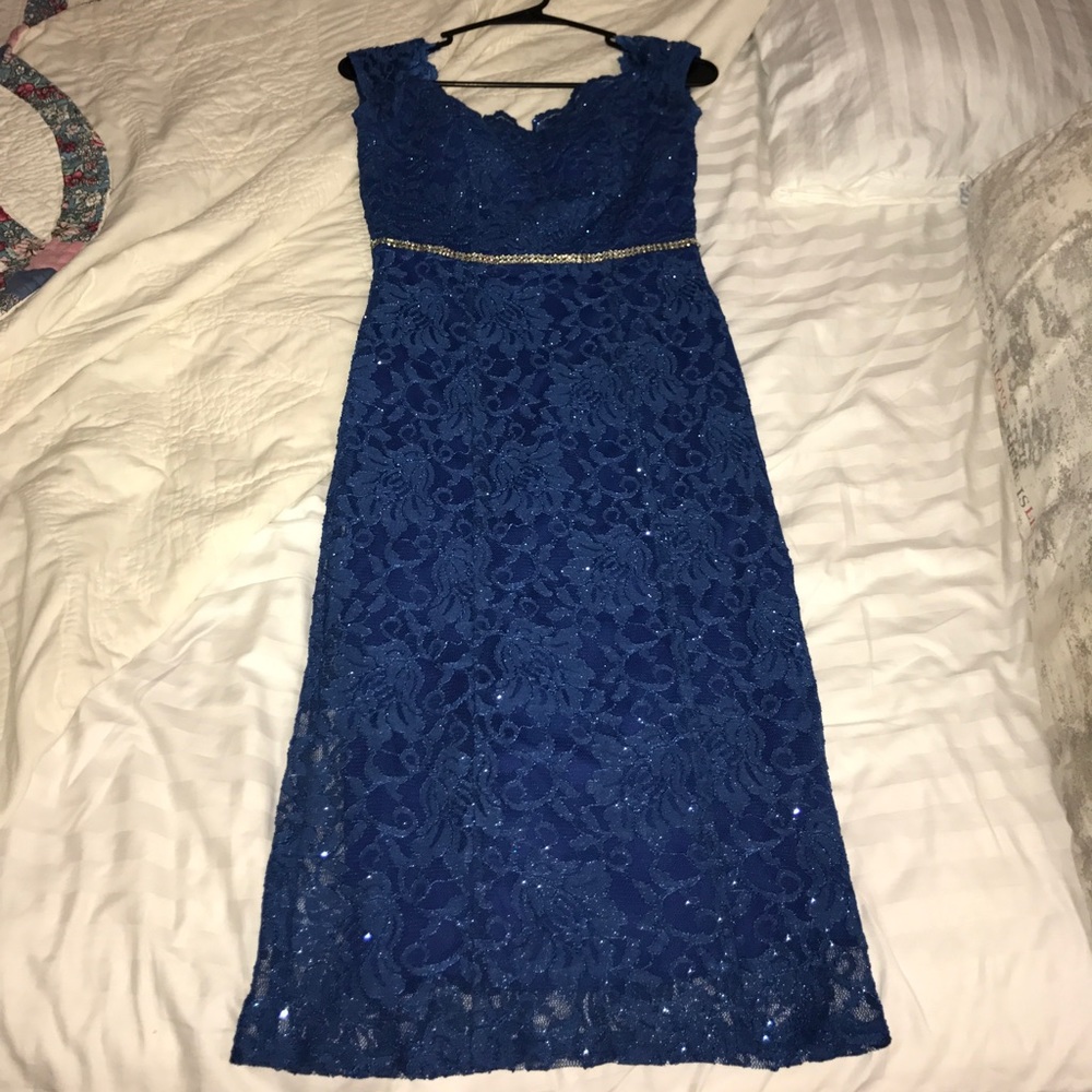 Blue sparkly cocktail dress