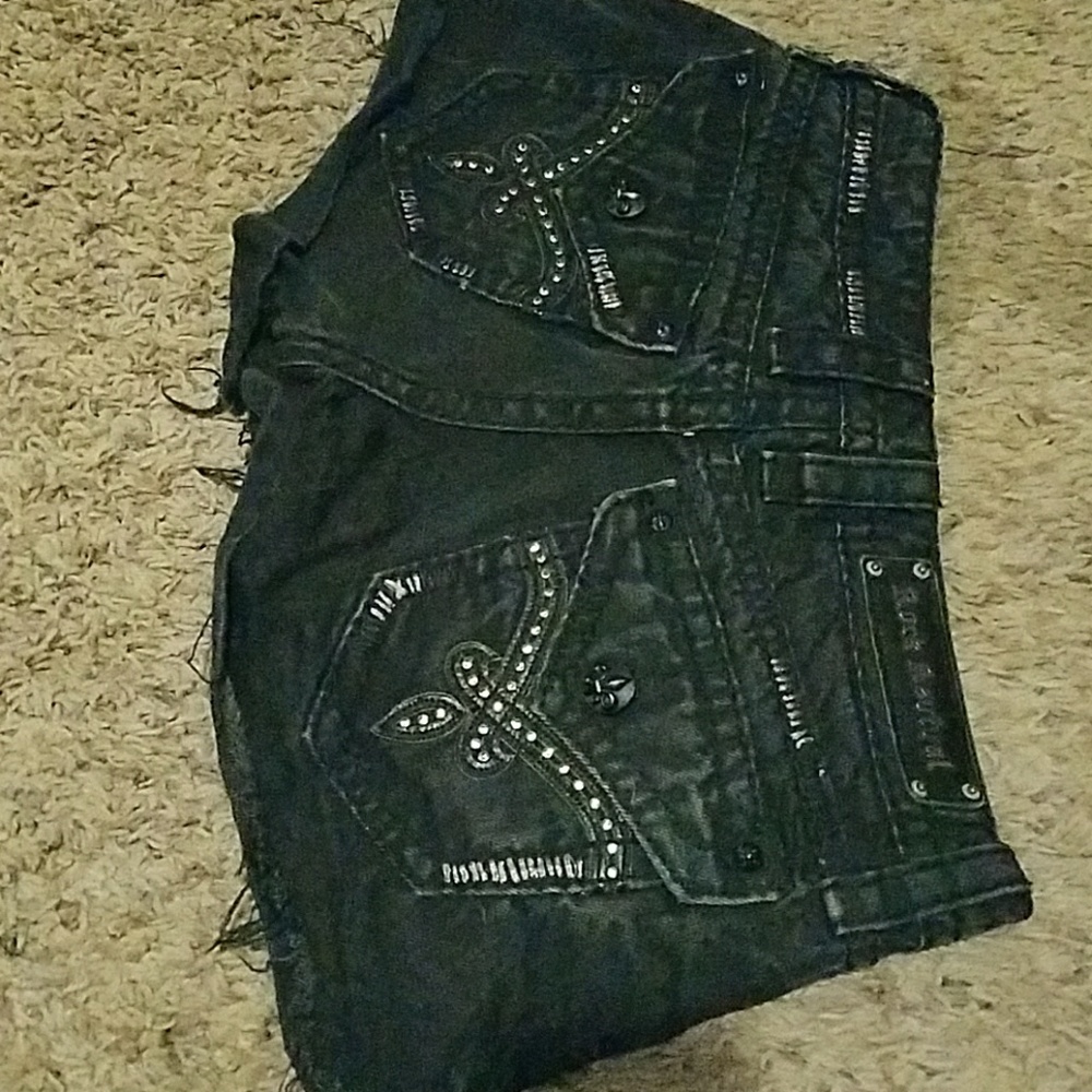 Rock revival Black Shorts 28