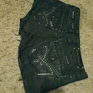 Rock revival Black Shorts 28