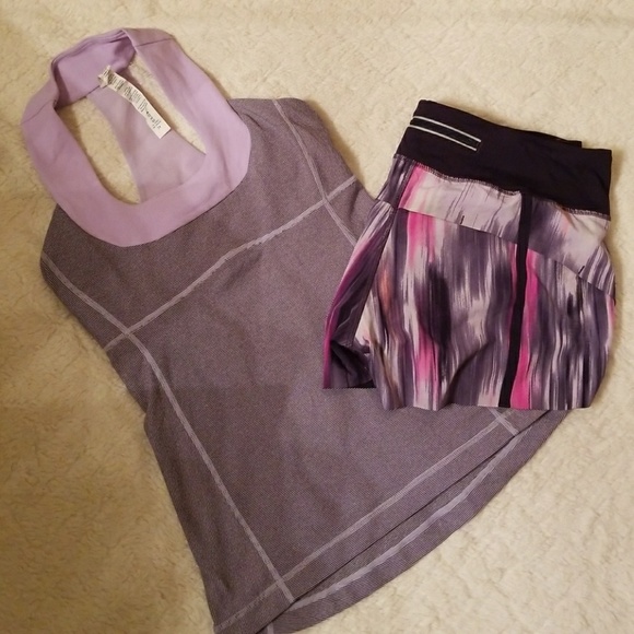Lululemon Bra Top Size 4 lilac Coal wee stripe - Picture 3 of 8