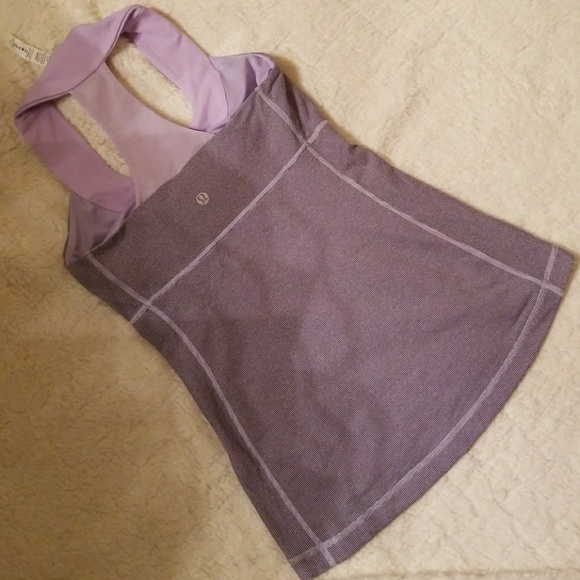 Lululemon Bra Top Size 4 lilac Coal wee stripe - Picture 5 of 8
