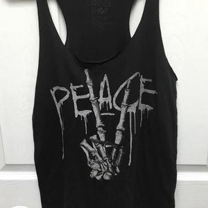Skeleton peace sign tank top