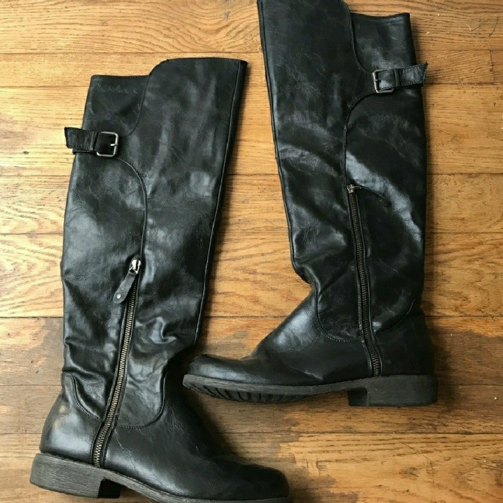 Diba size 10 black over the knee boots