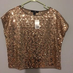 NWT Gold Sequin Top