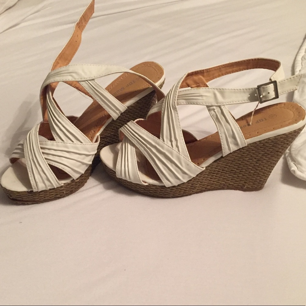 White womens wedge