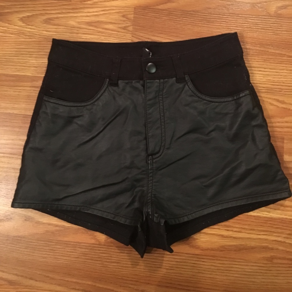 H&M - Jean and Faux Leather Shorts