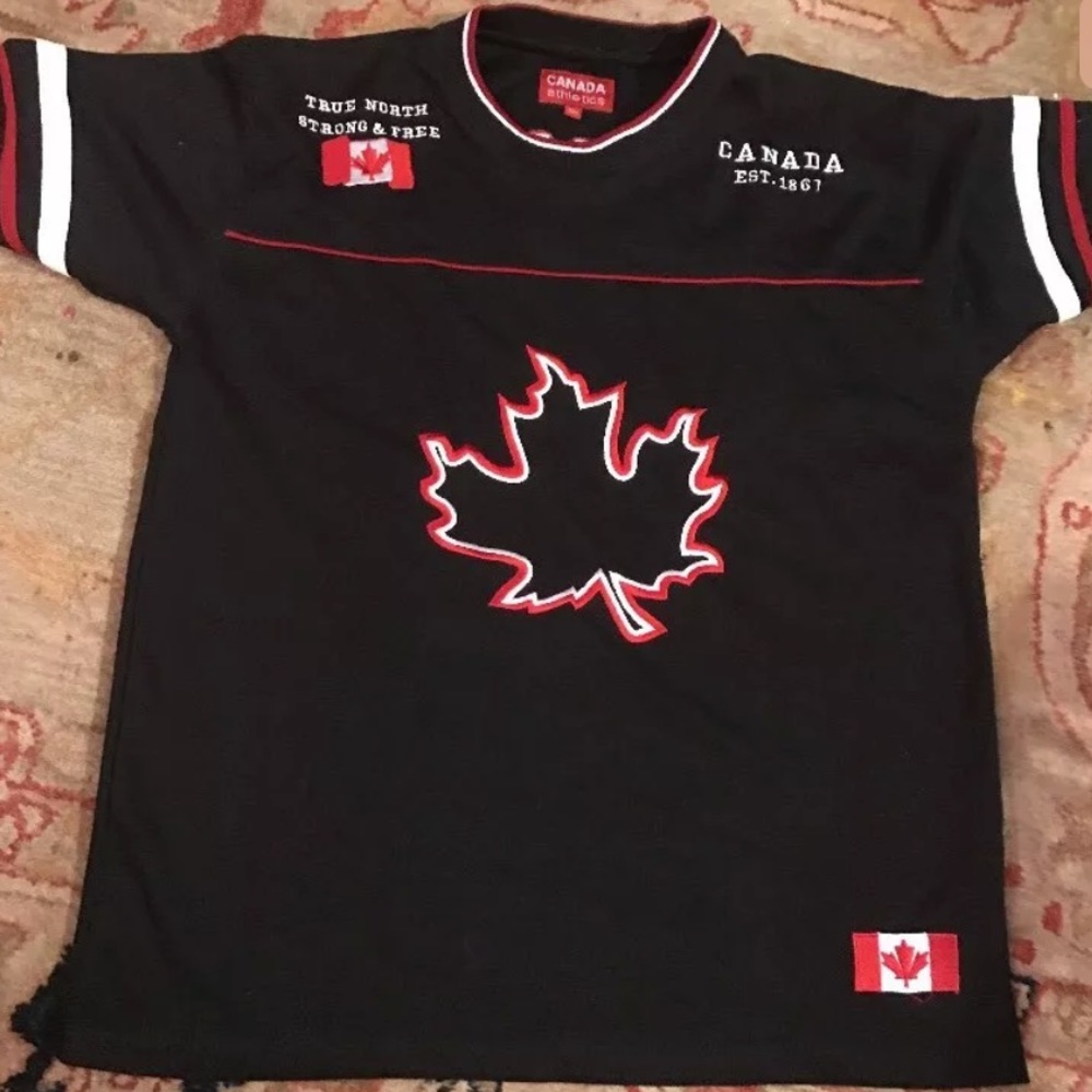Canada athletics black & red sewn jesey Sz S/P