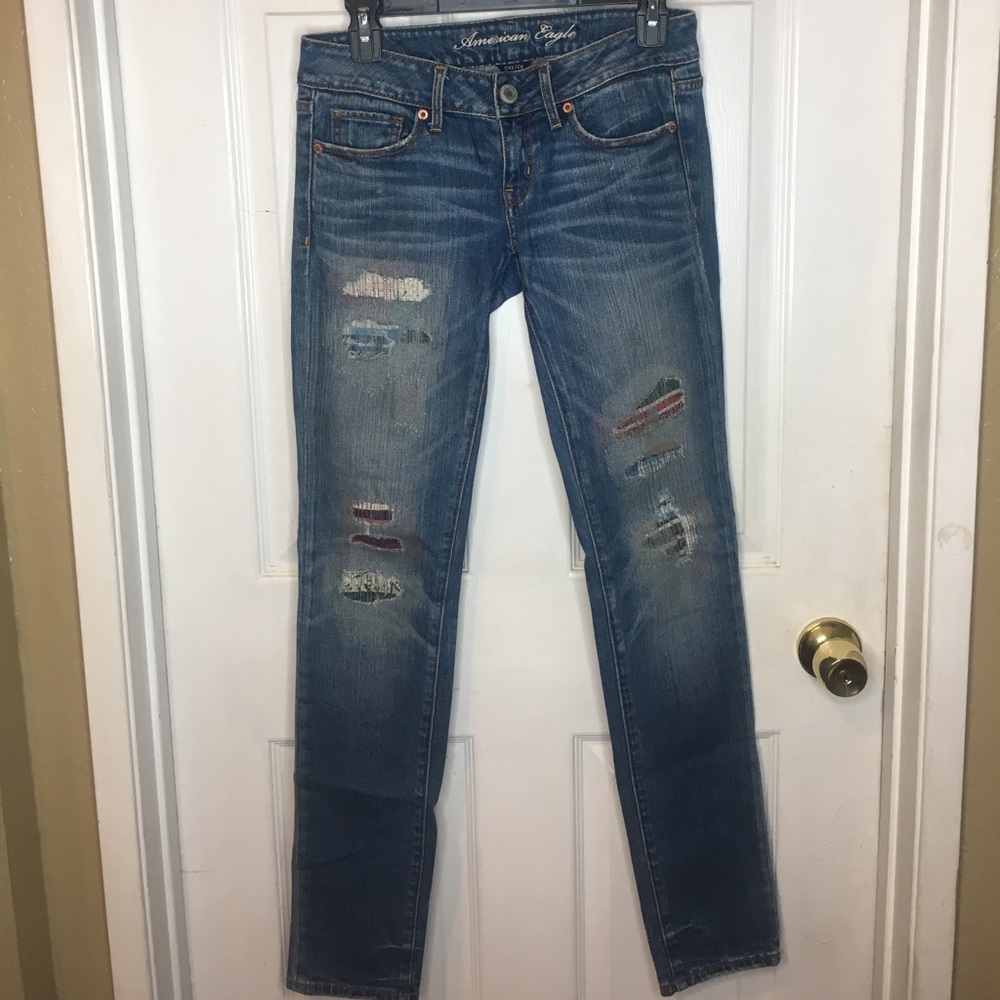 American eagle "patched" jeans