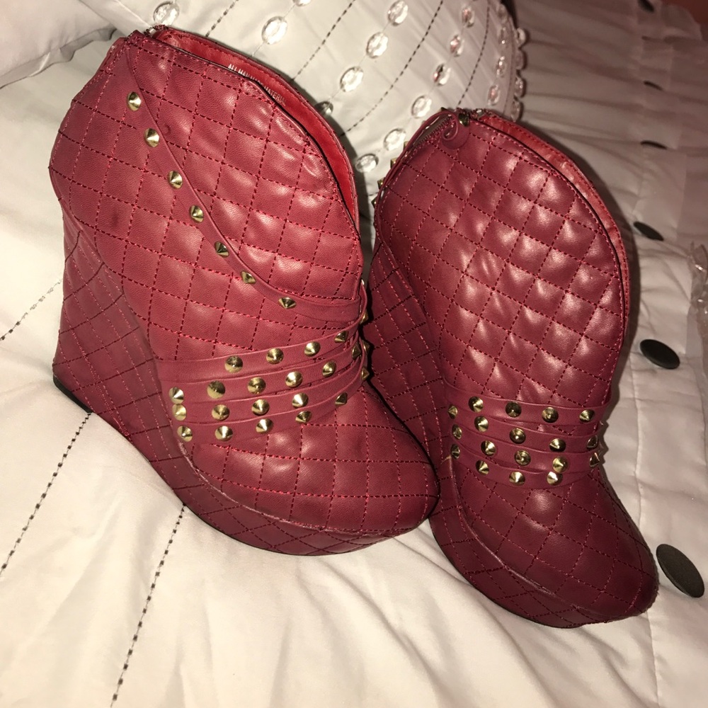 Bootie spiked wedges