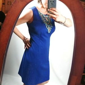 NWOT Chadwicks Royal blue beaded dress