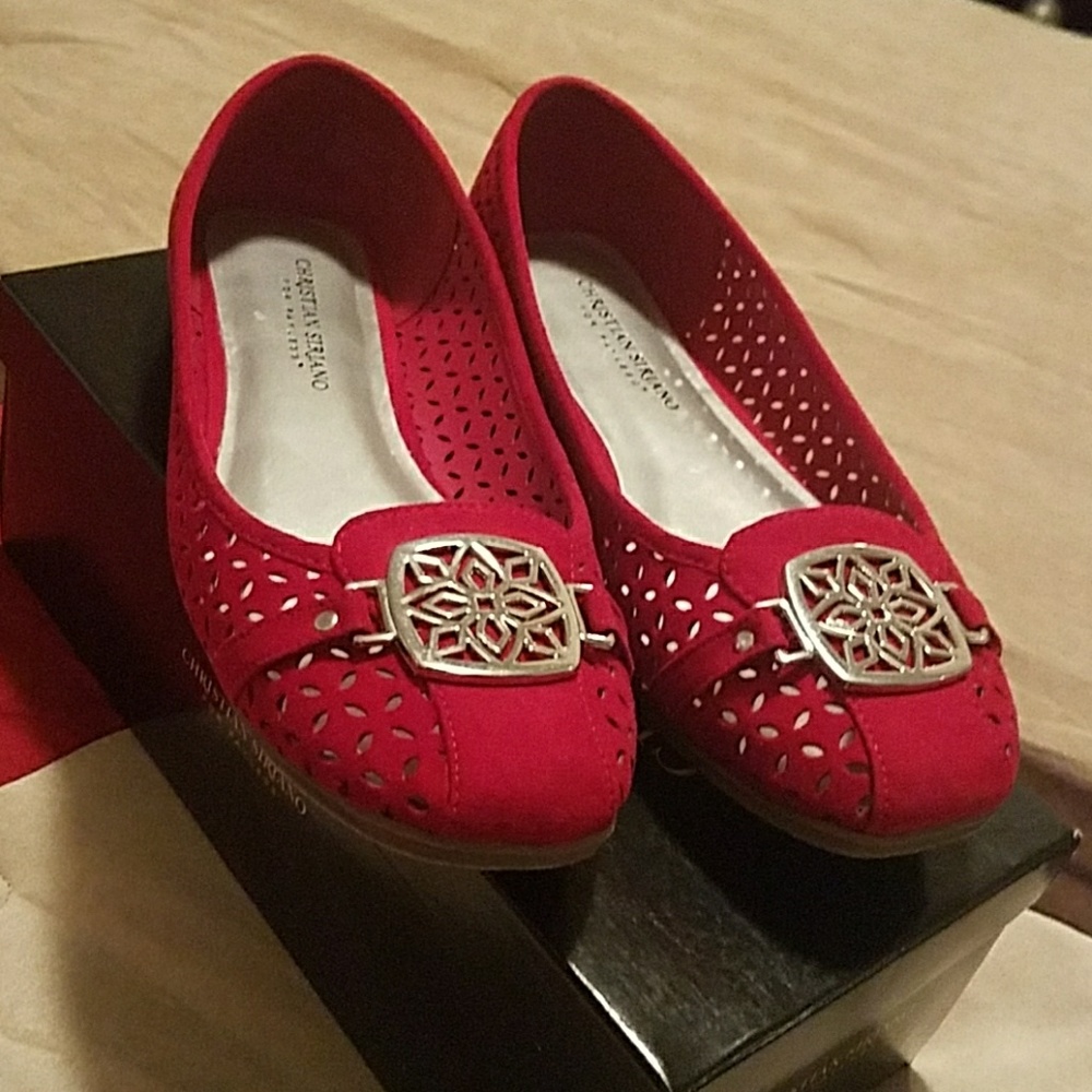 Red loafers