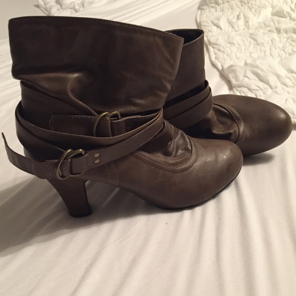 Brown ankle booties