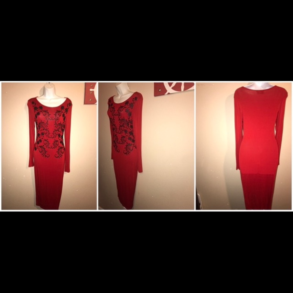 Long red dress